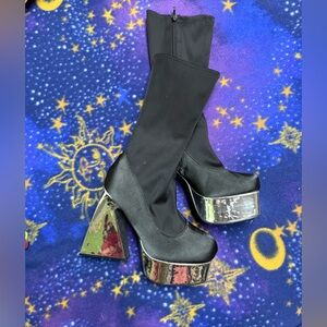 Finesse Black and Silver High Heels